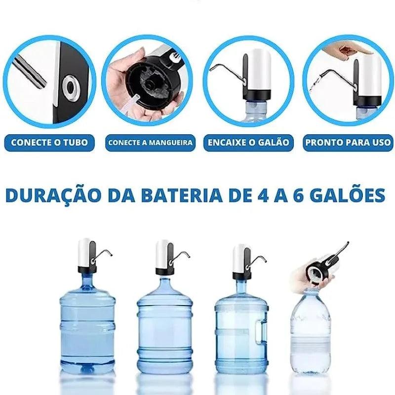 Bomba Elétrica Recarregável para Galão de Água - CompraSuave